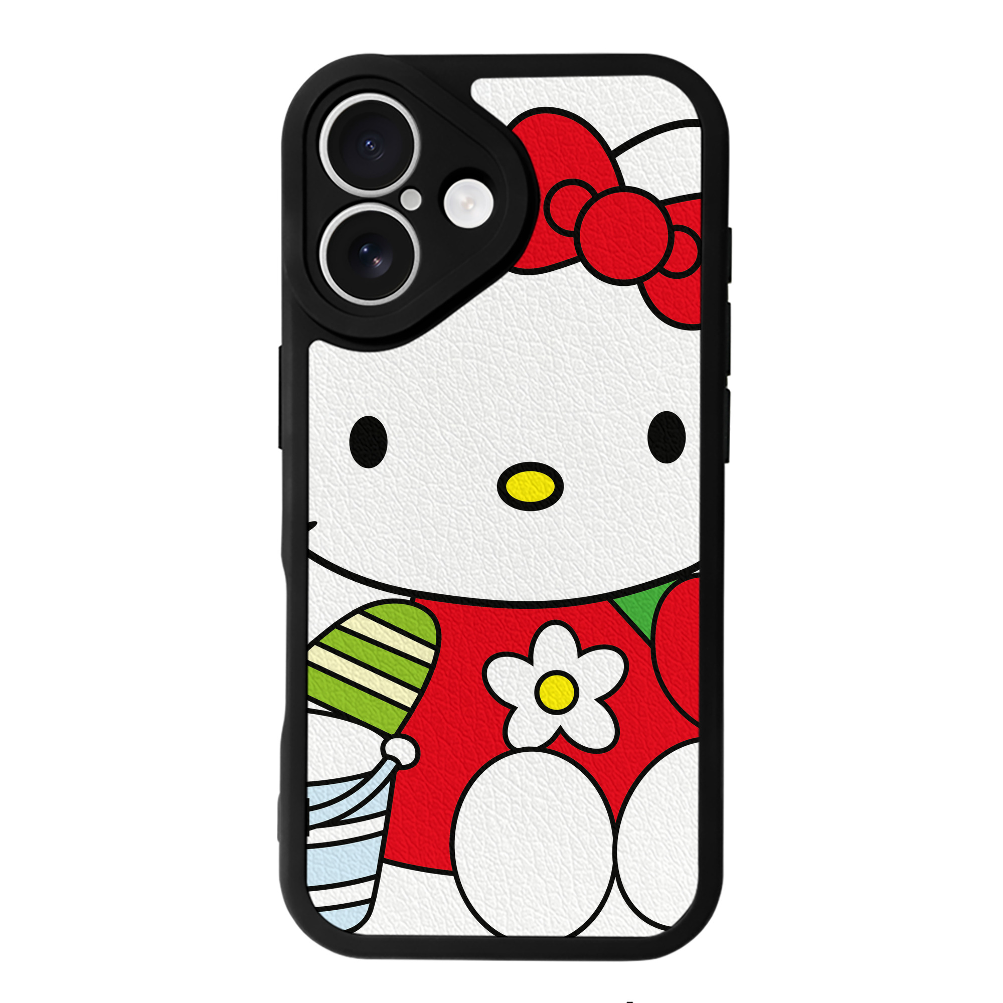 （画像用） Hello Kitty ハローキティ 【iPhone 16シリーズ対応】シリコンスマホケース（レザー調） 材質：シリコン